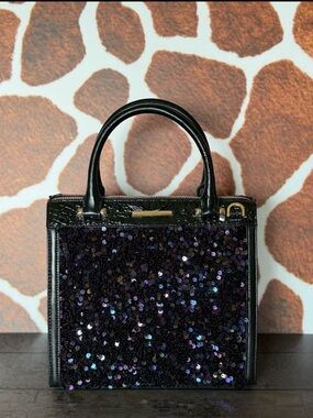 NEW Brahmin Small Caroline in Black Momento NWT Sequin and Sparkle
